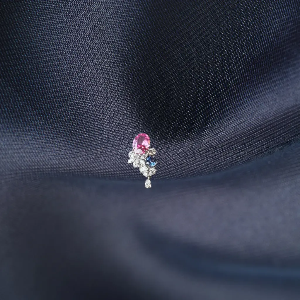 Pendentif Entre océan et rose 
