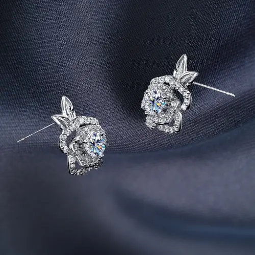 Boucles d'oreilles Bouton de Rose